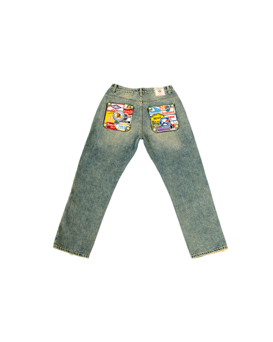 Denim Patchwork Double knees