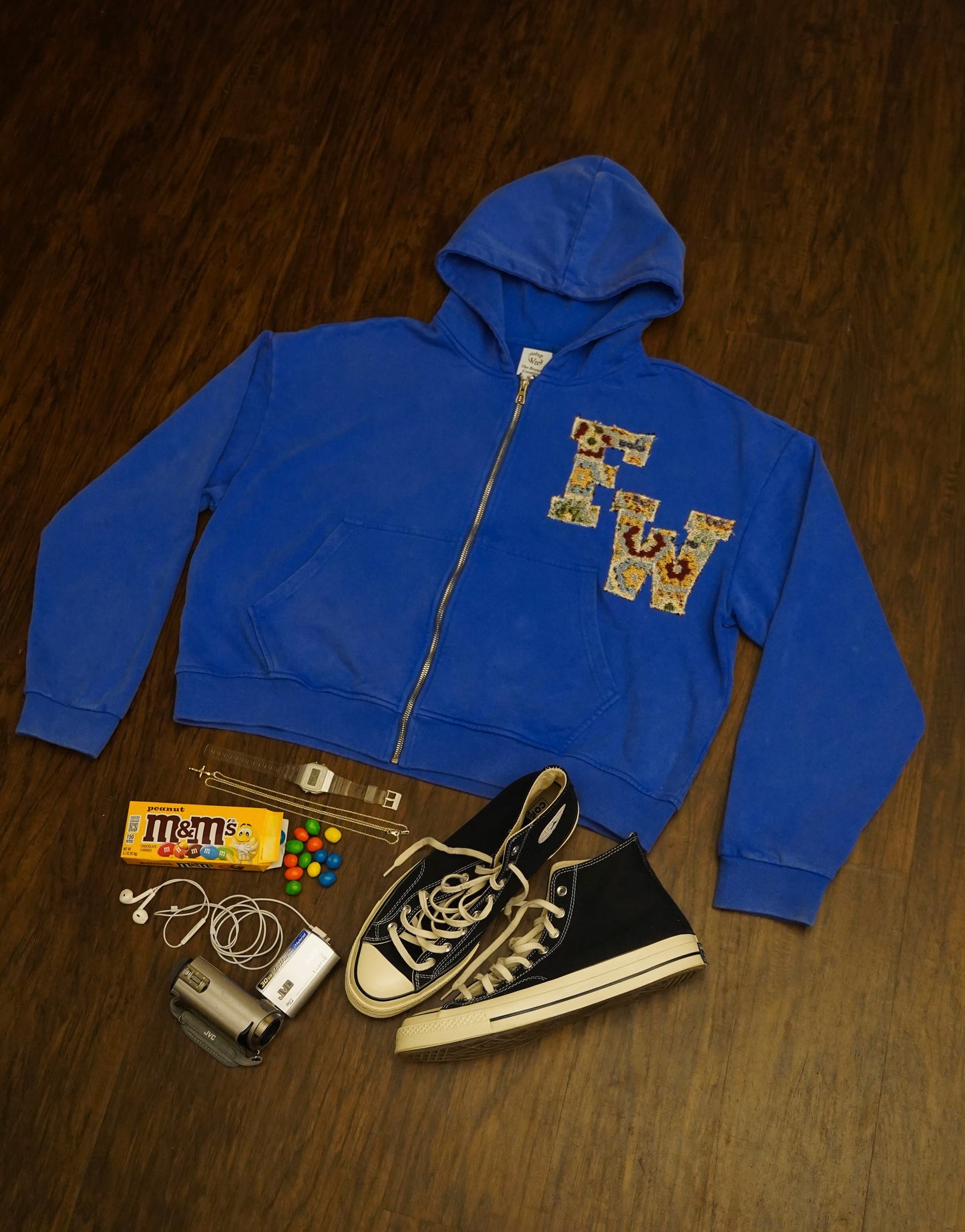 Blue FW Letterman Zip-Up