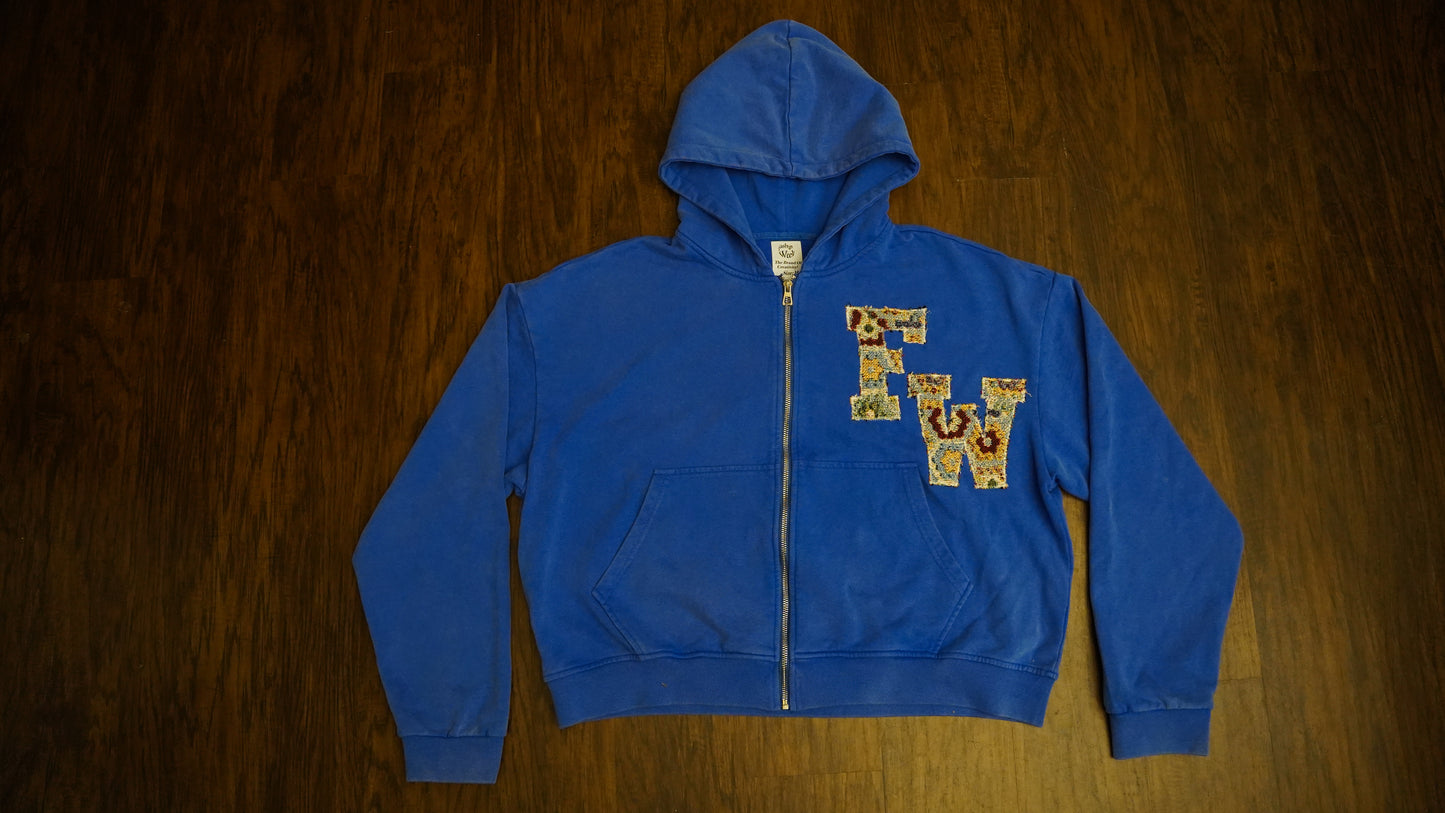 Blue FW Letterman Zip-Up