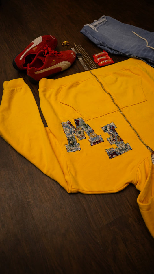 Yellow FW Letterman Zip-Up