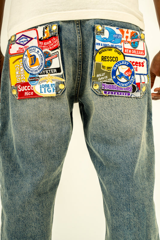 Denim Patchwork Double knees